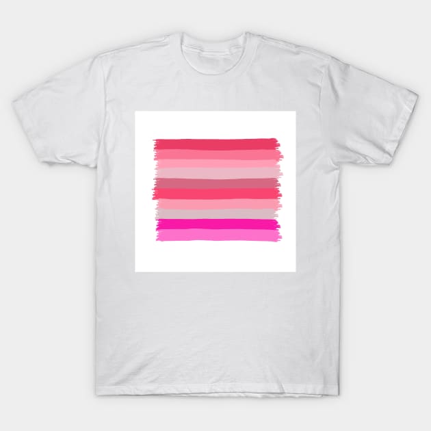 Lines Pink T-Shirt by jen28